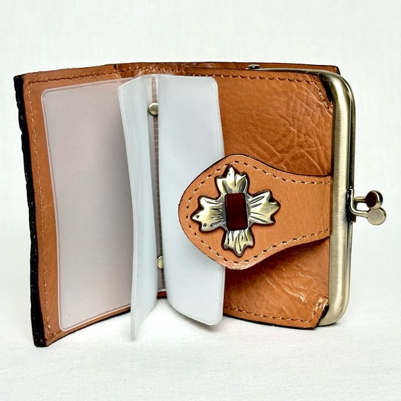 Patricia Nash Casella Embossed Leather Wallet In Cognac Brown - Picture 10 of 16